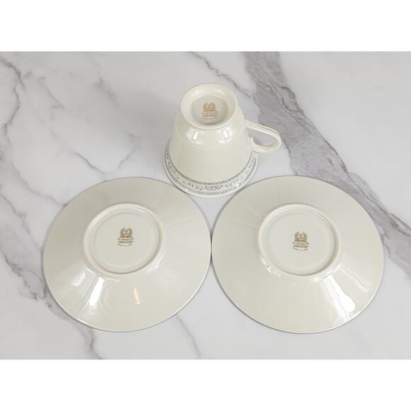 Lenox Charleston China Tea Cup Saucer Porcelain Ivory Year 90s Dinnerware USA x3 - Picture 11 of 16